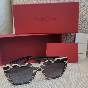 Authentic Valentino Sunglasses - black & white abstract giraffe print